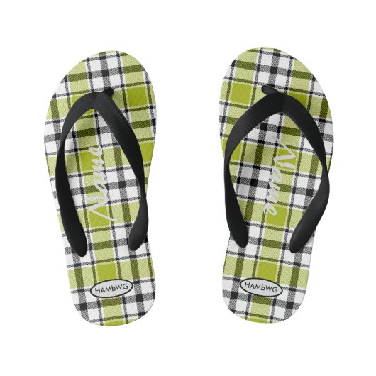Jongen geruite teenslippers HAMbWG Kinder teenslip (Voetbed)