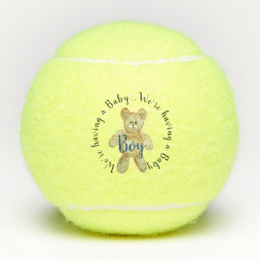 Jongen Geslacht onthullen Tennis Ball met Teddy Be Tennisballen (Voorkant)
