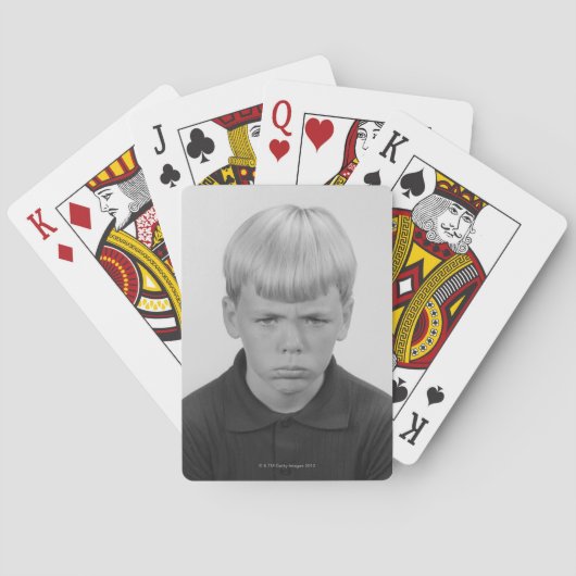 Jongen gezichtsuitdrukkingen pokerkaarten (Achterkant)