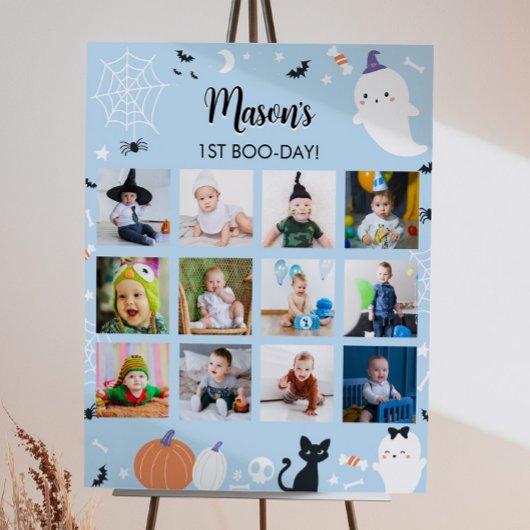 Jongen Ghost Eerste Jaar Foto Mijlpaal teken Poster
