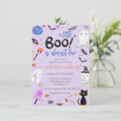 Jongen Ghost Little Boo is een Halloween Baby show Kaart (Staand voorkant)