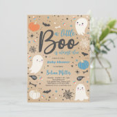 Jongen Ghost Little Boo is een Halloween Baby show Kaart (Staand voorkant)
