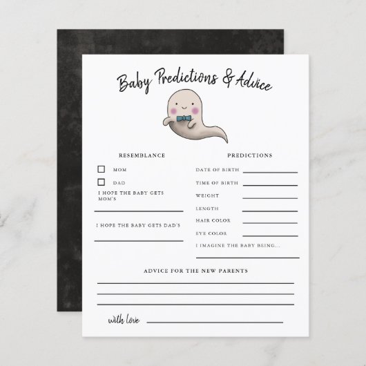 Jongen Ghost Little Boo Predictions & Advice Kaart (Voorkant / Achterkant)