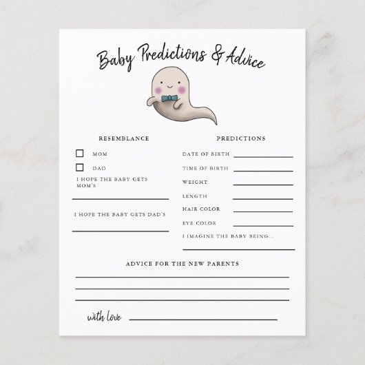 Jongen Ghost Little Boo Predictions & Advice Kaart (Voorkant)