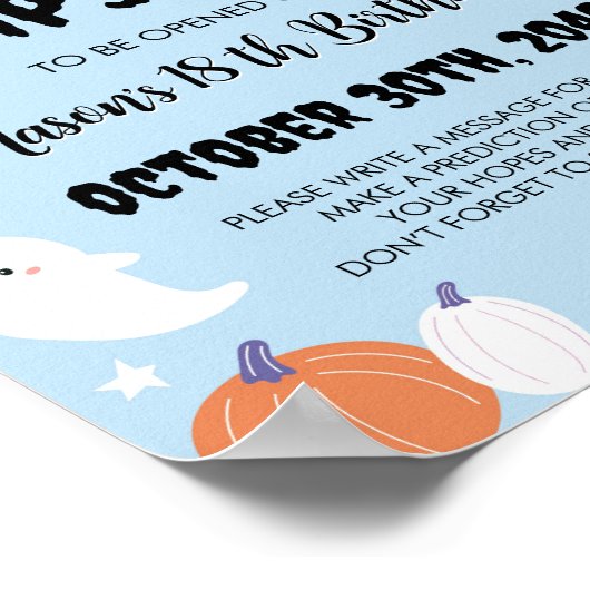 Jongen Ghost Verjaardag Tijd Capsule Teken Poster (Hoek)