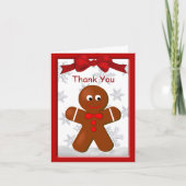 Jongen Gingerbrood Cookie Kerstmis Dank je Bedankkaart (Voorkant)