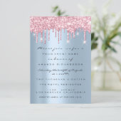 Jongen Gir Glitter zet roze blauw Baby shower koni Kaart (Staand voorkant)