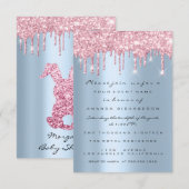 Jongen Gir Glitter zet roze blauw Baby shower koni Kaart (Voorkant / Achterkant)