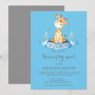 Jongen Giraffe Baby shower door Mail Invitation Kaart