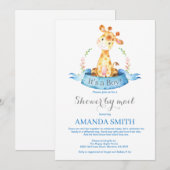 Jongen Giraffe Baby shower door Mail Invitation Kaart (Voorkant / Achterkant)