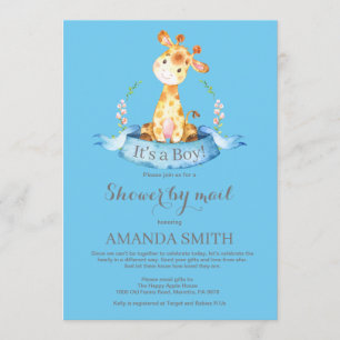 Jongen Giraffe Baby shower door Mail Invitation Kaart