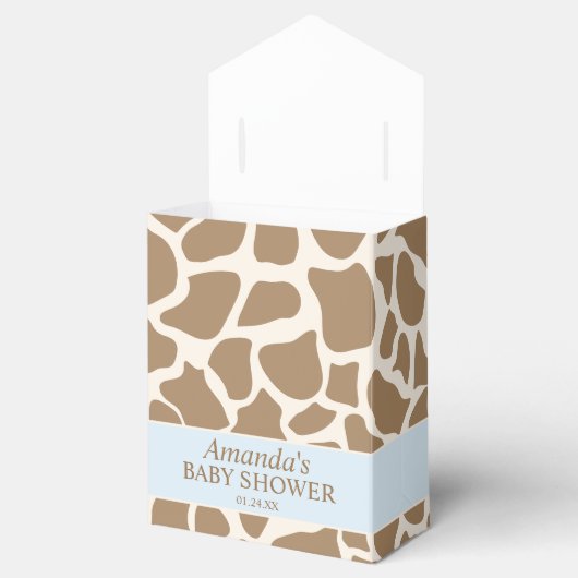 Jongen Giraffe Baby shower Favor Box Bedankdoosjes (Geopend)