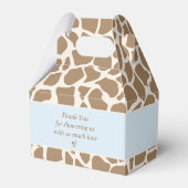 Jongen Giraffe Baby shower Gable Box Bedankdoosjes (Achterkant)