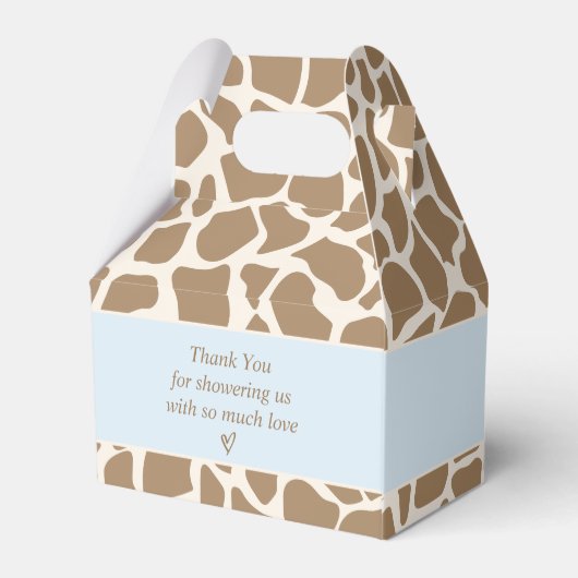 Jongen Giraffe Baby shower Gable Box Bedankdoosjes (Achterkant)