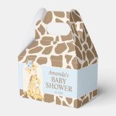 Jongen Giraffe Baby shower Gable Box Bedankdoosjes (Voorkant Zijde)