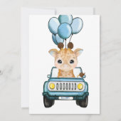 Jongen Giraffe in de Nobelballonnen van de Uitnodi Kaart (Achterkant)