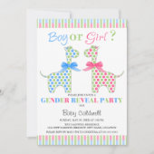 Jongen Girl Giraffe Gender Fee Kaart (Voorkant)