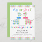 Jongen Girl Giraffe Gender Fee Kaart (Voorkant / Achterkant)