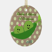 Jongen Girl Twins Eerste kerstversiering Keramisch Ornament (Rechts)