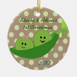 Jongen Girl Twins Eerste kerstversiering Keramisch Ornament