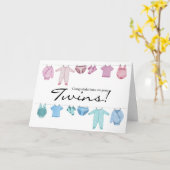 Jongen/Girl Twins Gefeliciteerd Kaart (Gele Bloem)