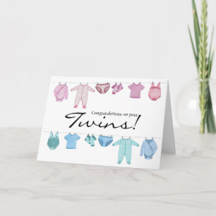 Jongen/Girl Twins Gefeliciteerd Kaart