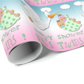 Jongen & Girl Twins - Snel Baby shower Gift Wrap Cadeaupapier (Rol Hoek)