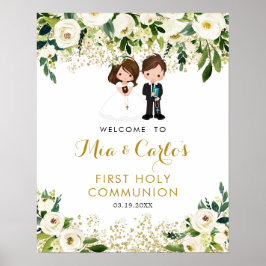 Jongen Girl White Floral First Community Welcome S Poster