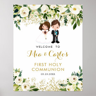 Jongen Girl White Floral First Community Welcome S Poster