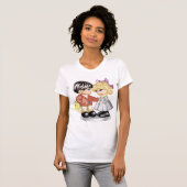 Jongen Giving A Girl Bloemen Vrouwen T-shirt (Voorkant volledig)