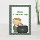 Jongen Gold St. Patricks Day Kaart (Voorkant)