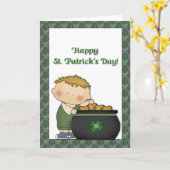 Jongen Gold St. Patricks Day Kaart (Gele Bloem)