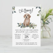 Jongen! Golden Retriever Dog Baby shower Kaart (Staand voorkant)