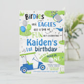 Jongen Golf 1e Verjaardag Kaart (Staand voorkant)