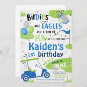 Jongen Golf 1e Verjaardag Kaart (Voorkant / Achterkant)