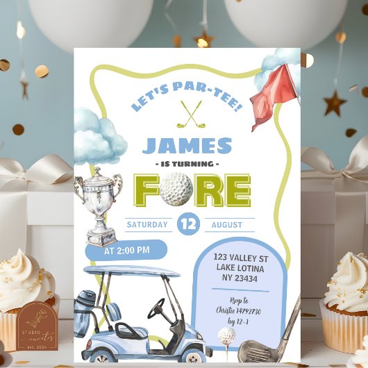 Jongen Golf Kind's Fore Verjaardag Kaart