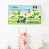 Jongen Golf Thema 2e Verjaardag Foto Party Spandoek (Insitu)