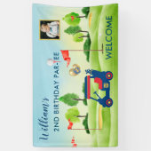 Jongen Golf Thema 2e Verjaardag Foto Party Spandoek (Verticaal)