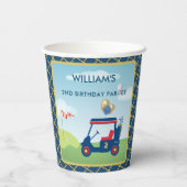 Jongen Golf Thema 2e Verjaardagsfeest Papieren Bekers (Achterkant)