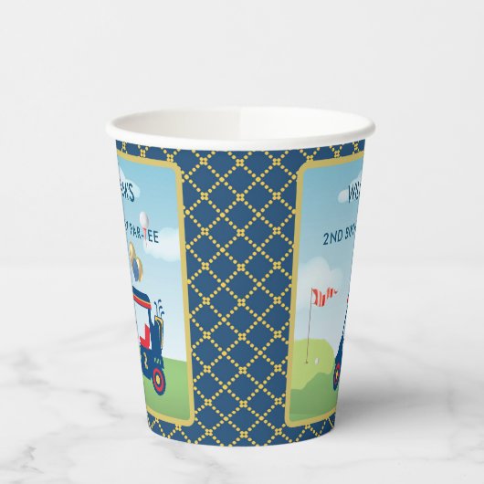 Jongen Golf Thema 2e Verjaardagsfeest Papieren Bekers (Links)