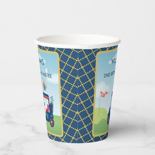 Jongen Golf Thema 2e Verjaardagsfeest Papieren Bekers (Rechts)