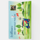 Jongen Golf Thema 3e Verjaardag Foto Party Spandoek (Verticaal)