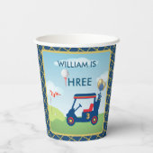 Jongen Golf Thema 3e Verjaardag Party Papieren Bekers (Achterkant)