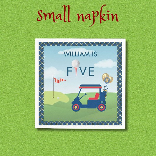 Jongen Golf Thema 5e Verjaardag Feest Servetten