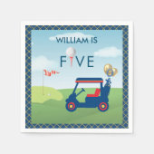 Jongen Golf Thema 5e Verjaardag Feest Servetten (Voorkant)