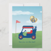 Jongen Golf Thema 5e Verjaardag Party Kaart (Achterkant)