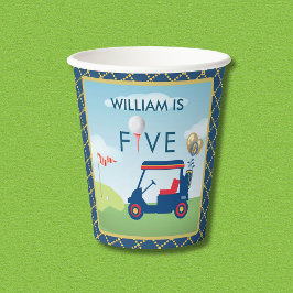 Jongen Golf Thema 5e Verjaardag Party Papieren Bekers