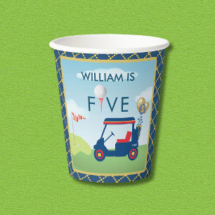 Jongen Golf Thema 5e Verjaardag Party Papieren Bekers