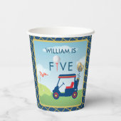 Jongen Golf Thema 5e Verjaardag Party Papieren Bekers (Achterkant)