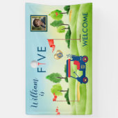 Jongen Golf Thema 5e Verjaardag Party Spandoek (Verticaal)